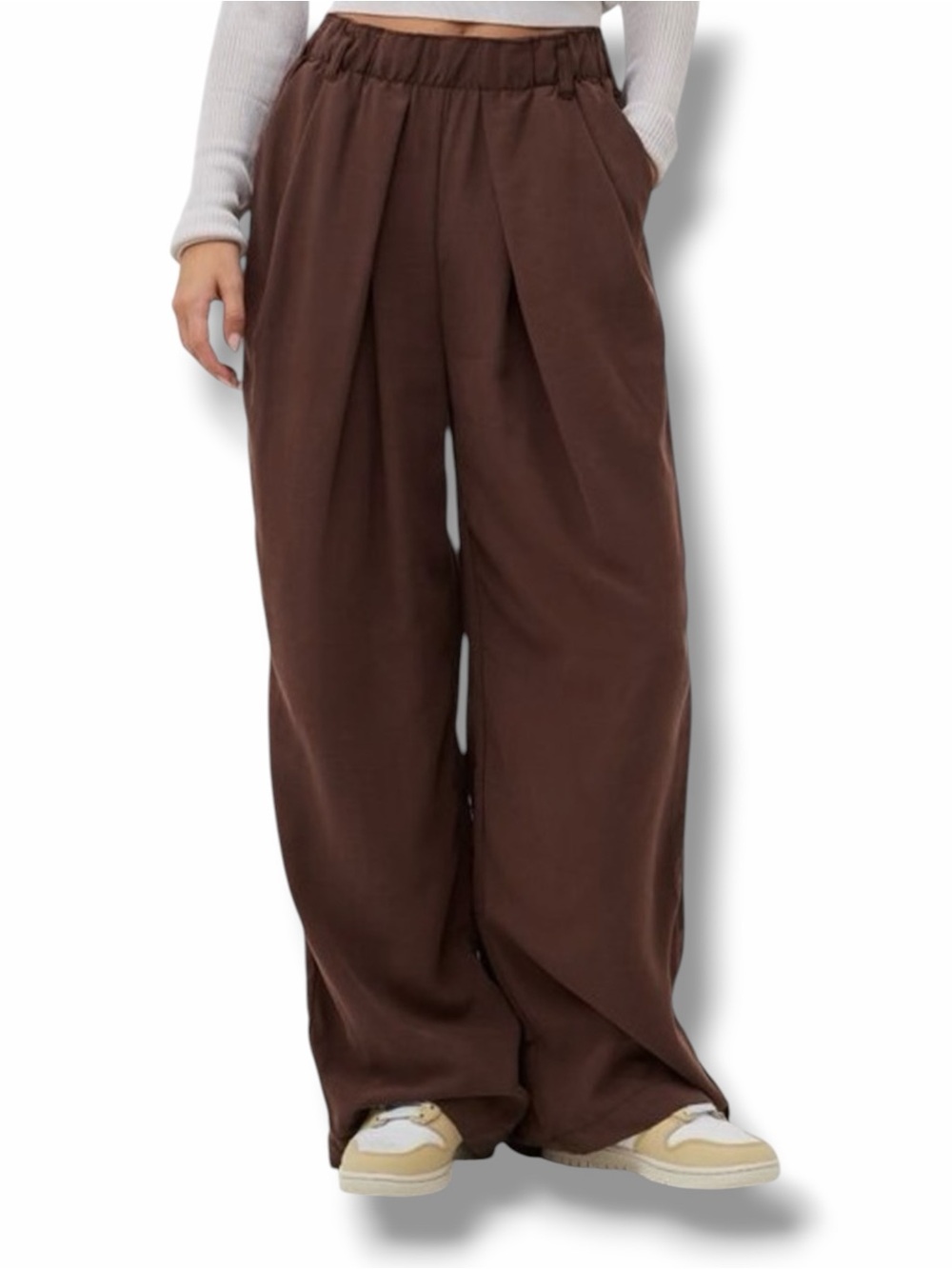 Free People Nothin to Say Pleated Trouser in
Brownstone Size L